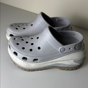 Crocs Gray Mega Crush Platform Clogs